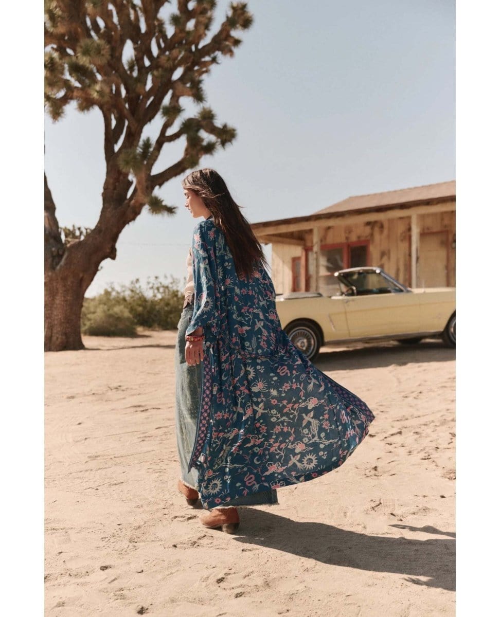 Spell Desert Bandita Kimono Cobalt - PINK ARROWS