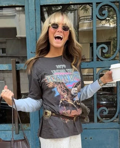 Spell Elysian Biker Tee in Charcoal - PINK ARROWS