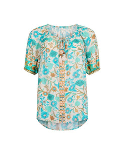 Spell Goldie Blouse Lagoon - PINK ARROWS