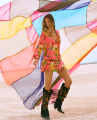 Spell Libertine Shirt Dress Cayenne - PINK ARROWS