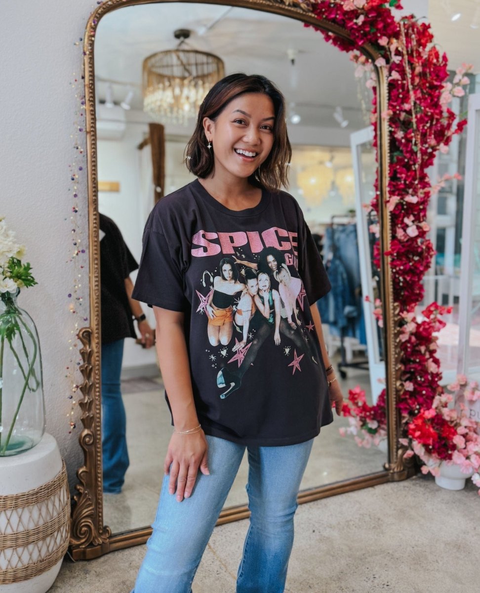 Spice Girls Doodle Cotton Graphic T-Shirt - PINK ARROWS