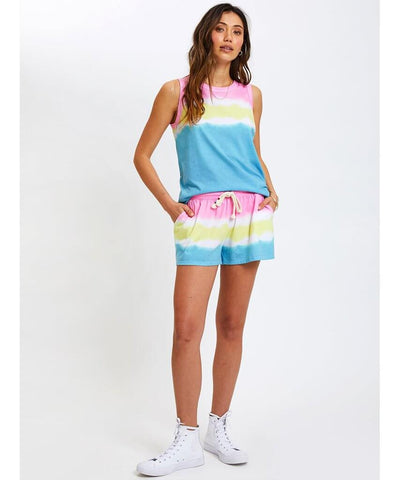 Spring Dip Dye Peak Tank - PINK ARROWS