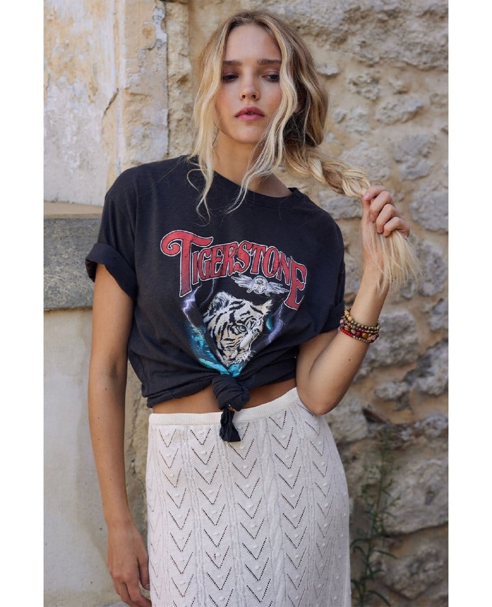Stormy River Biker Tee - PINK ARROWS
