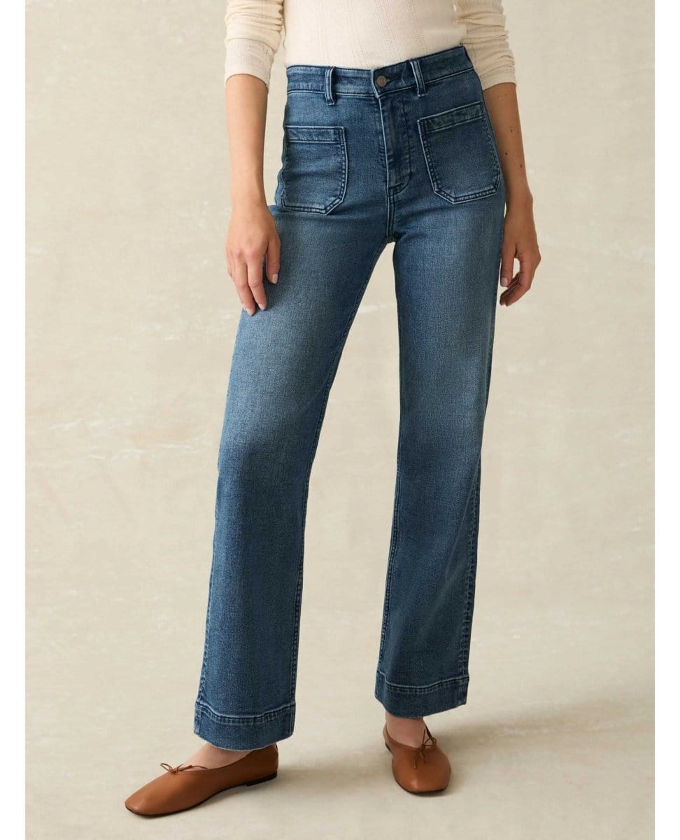 Stretch Terry Patch Pocket Jean Riverton Wash - PINK ARROWS