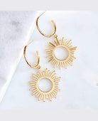 Sun Hoop Earrings - PINK ARROWS