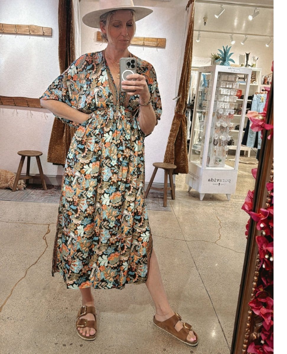 Sunset Hour Maxi Boho Dress - PINK ARROWS