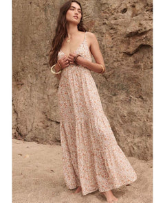 Sunshine Bandit Strappy Gown Desert Sage - PINK ARROWS