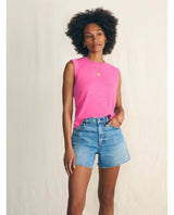 Sunwashed Slub Muscle Tank Cone Flower - PINK ARROWS