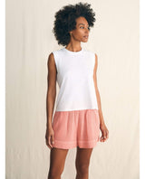 Sunwashed Slub Muscle Tank White - PINK ARROWS