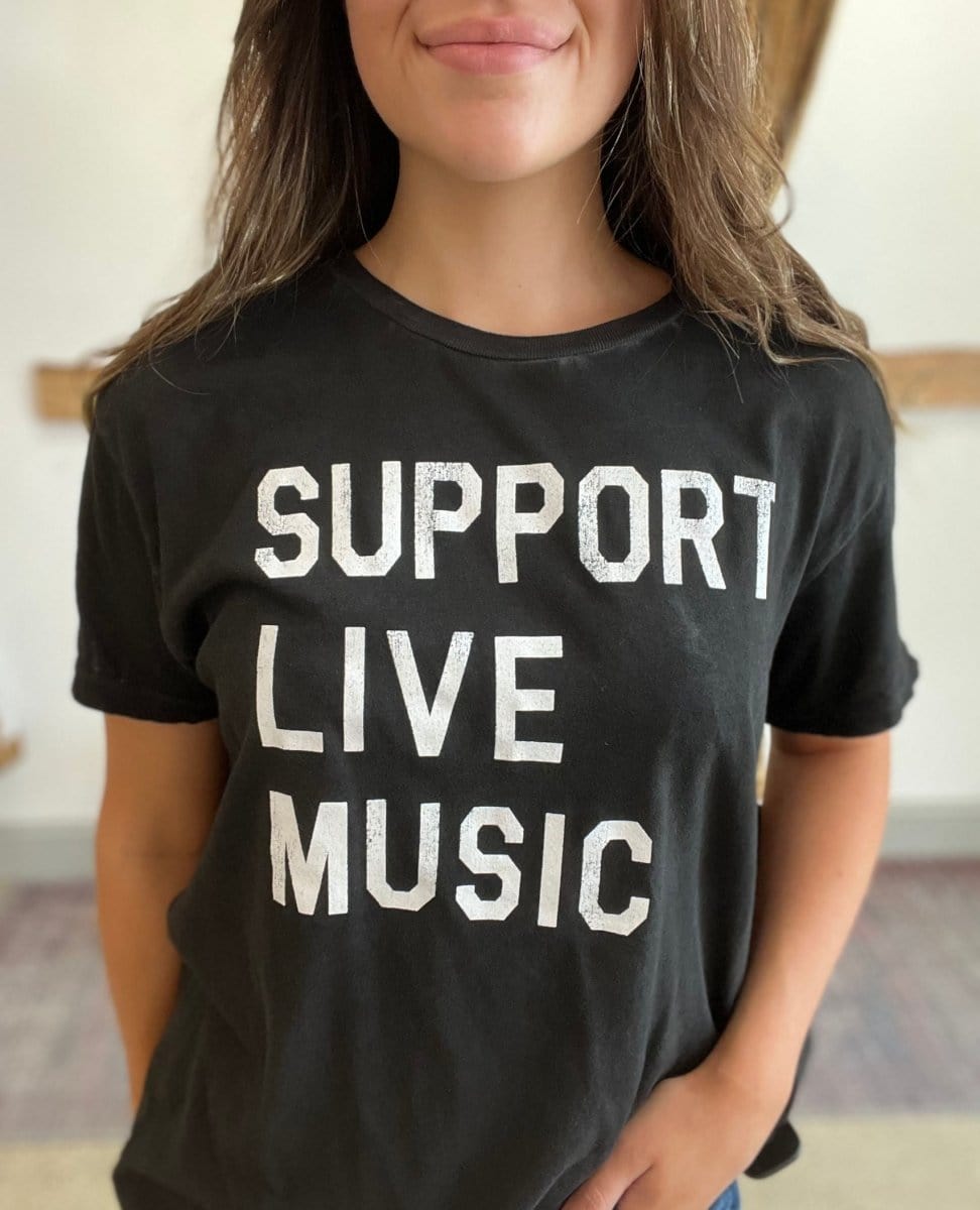 Support Live Music Tee Black - PINK ARROWS