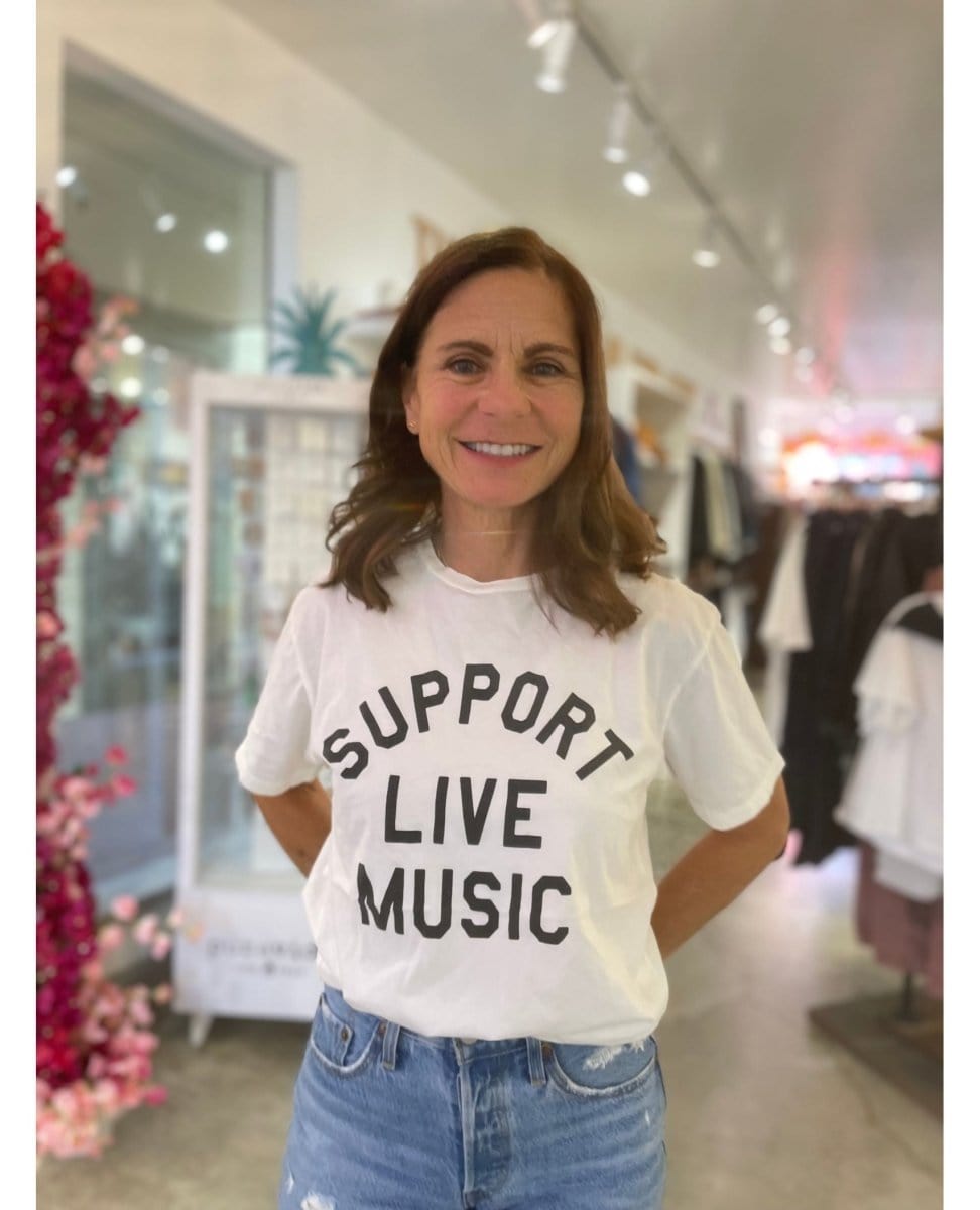 Support Live Music Vintage Tee Ivory - PINK ARROWS