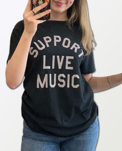 Support Live Music Vintage Unisex Tee - PINK ARROWS