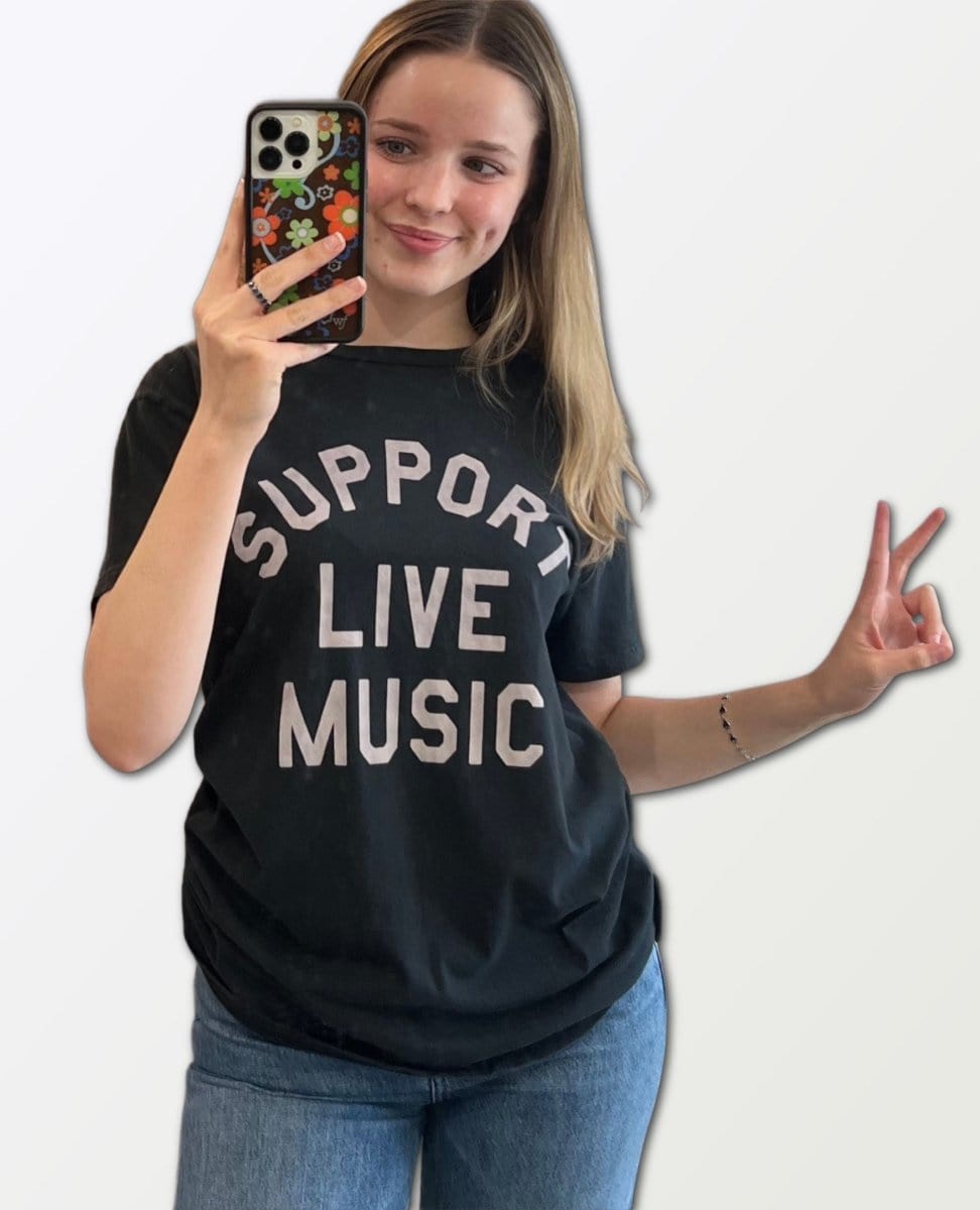 Support Live Music Vintage Unisex Tee - PINK ARROWS