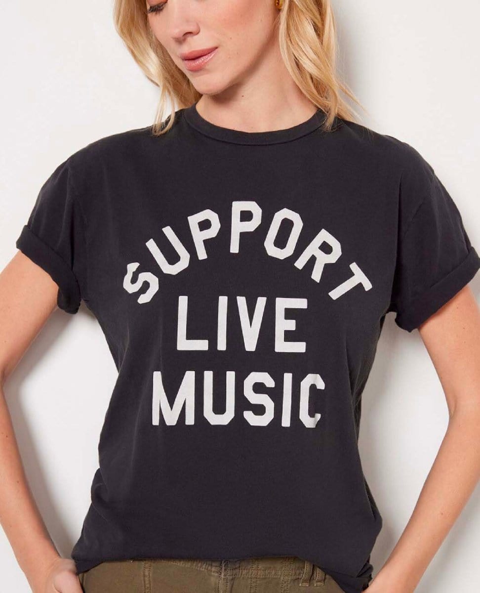 Support Live Music Vintage Unisex Tee - PINK ARROWS