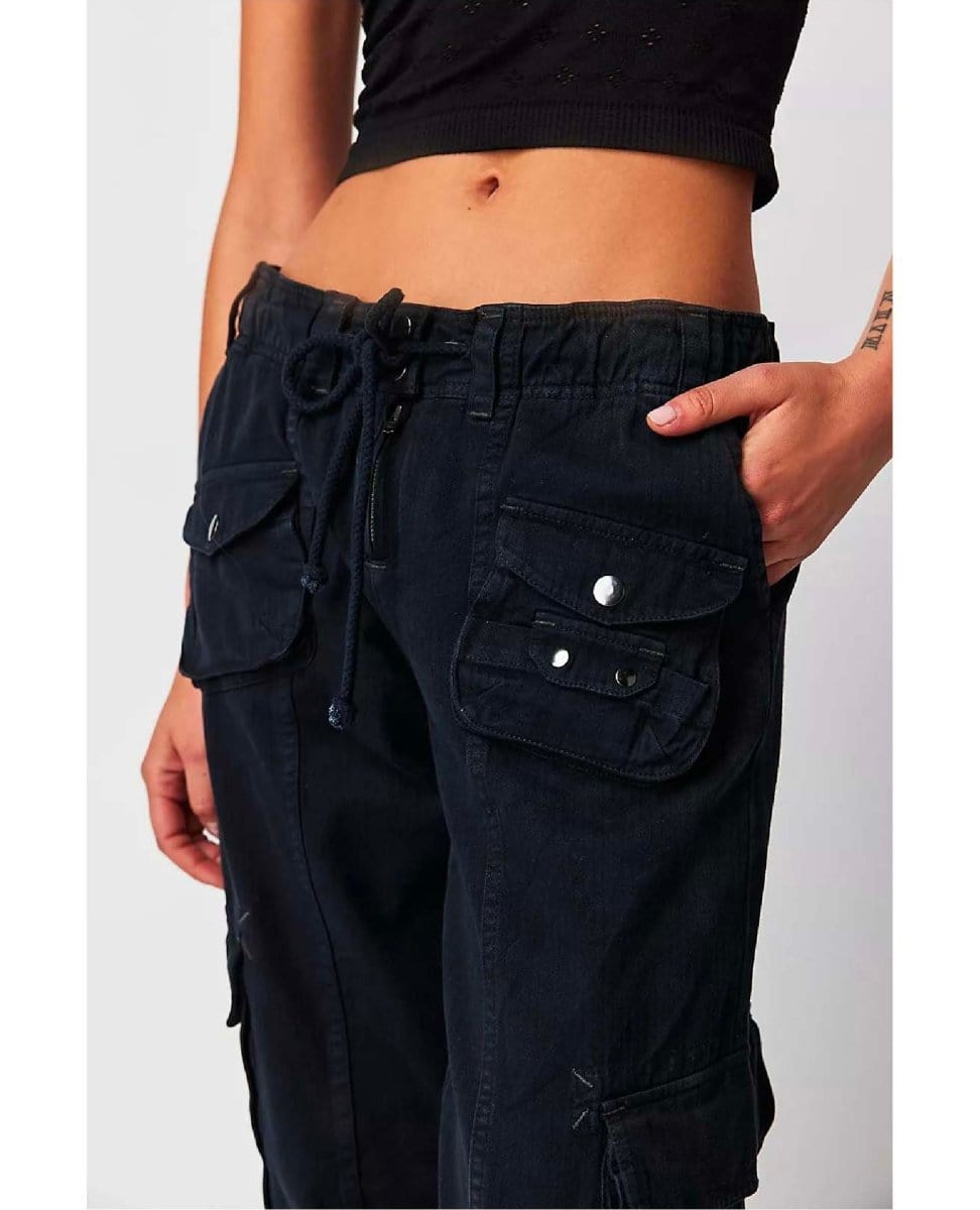 Tahiti Cargo Pants Black - PINK ARROWS
