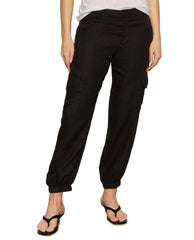 Take Over Linen Jogger Black - PINK ARROWS