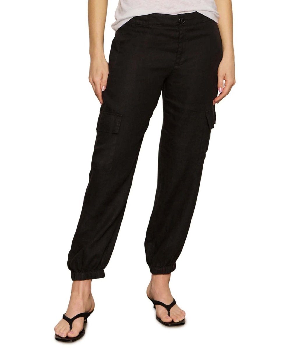 Take Over Linen Jogger Black - PINK ARROWS