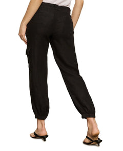 Take Over Linen Jogger Black - PINK ARROWS