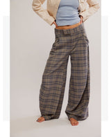 Tegan Barrel Trouser Blue Grey Combo - PINK ARROWS