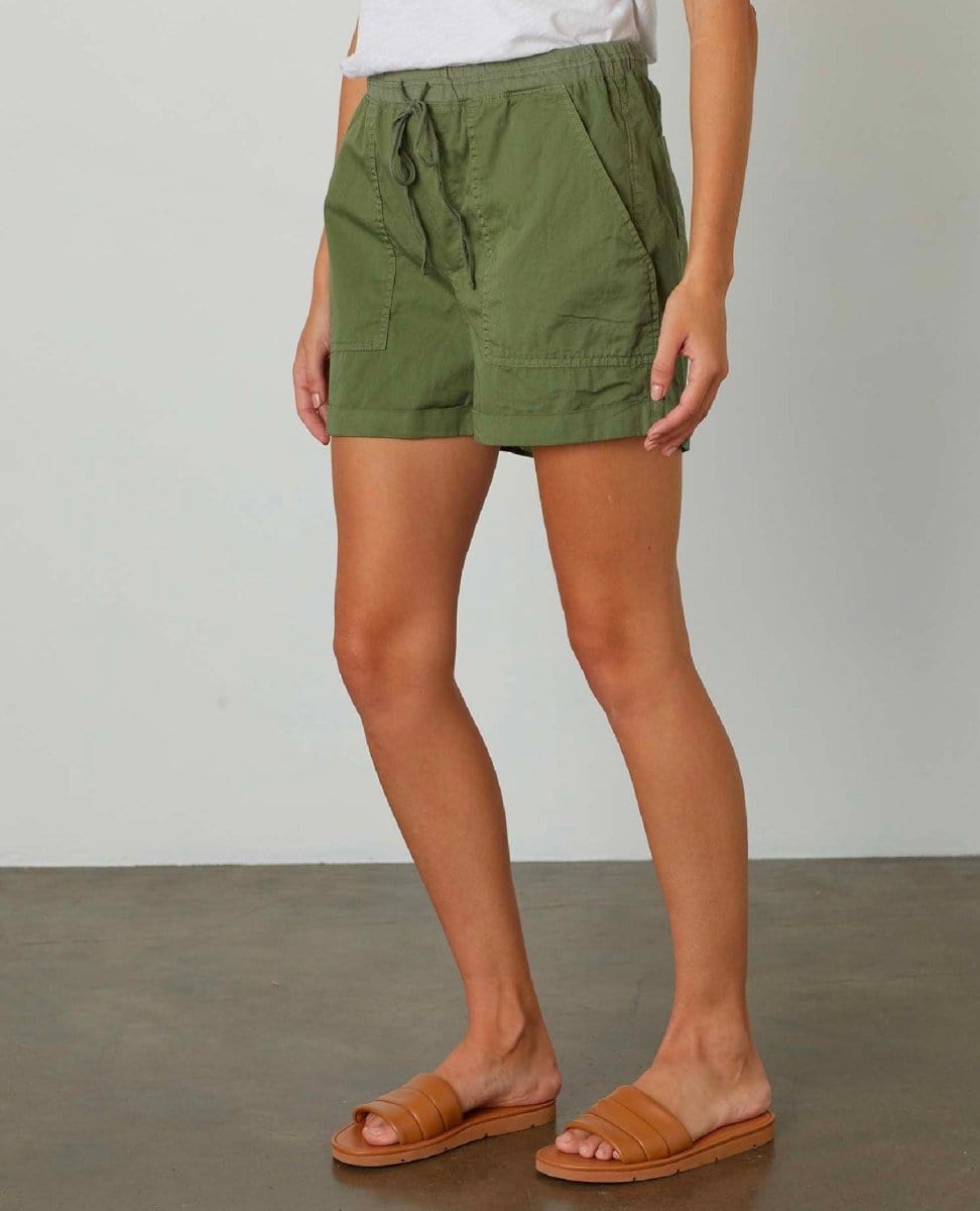 Tenley Drawstring Short Moss - PINK ARROWS