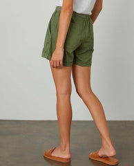 Tenley Drawstring Short Moss - PINK ARROWS