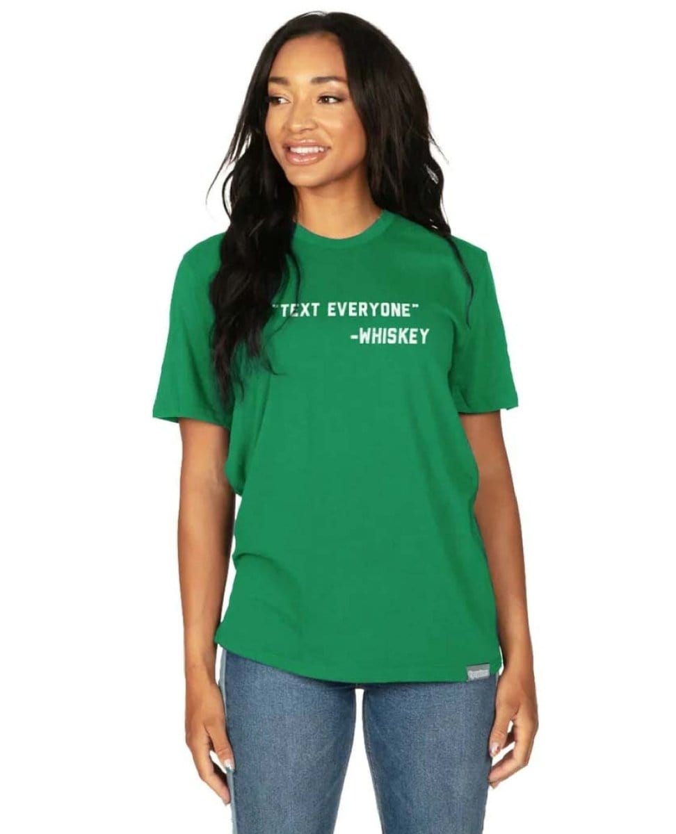 Text Everyone Green Short Sleeve Tee Shirt - PINK ARROWS