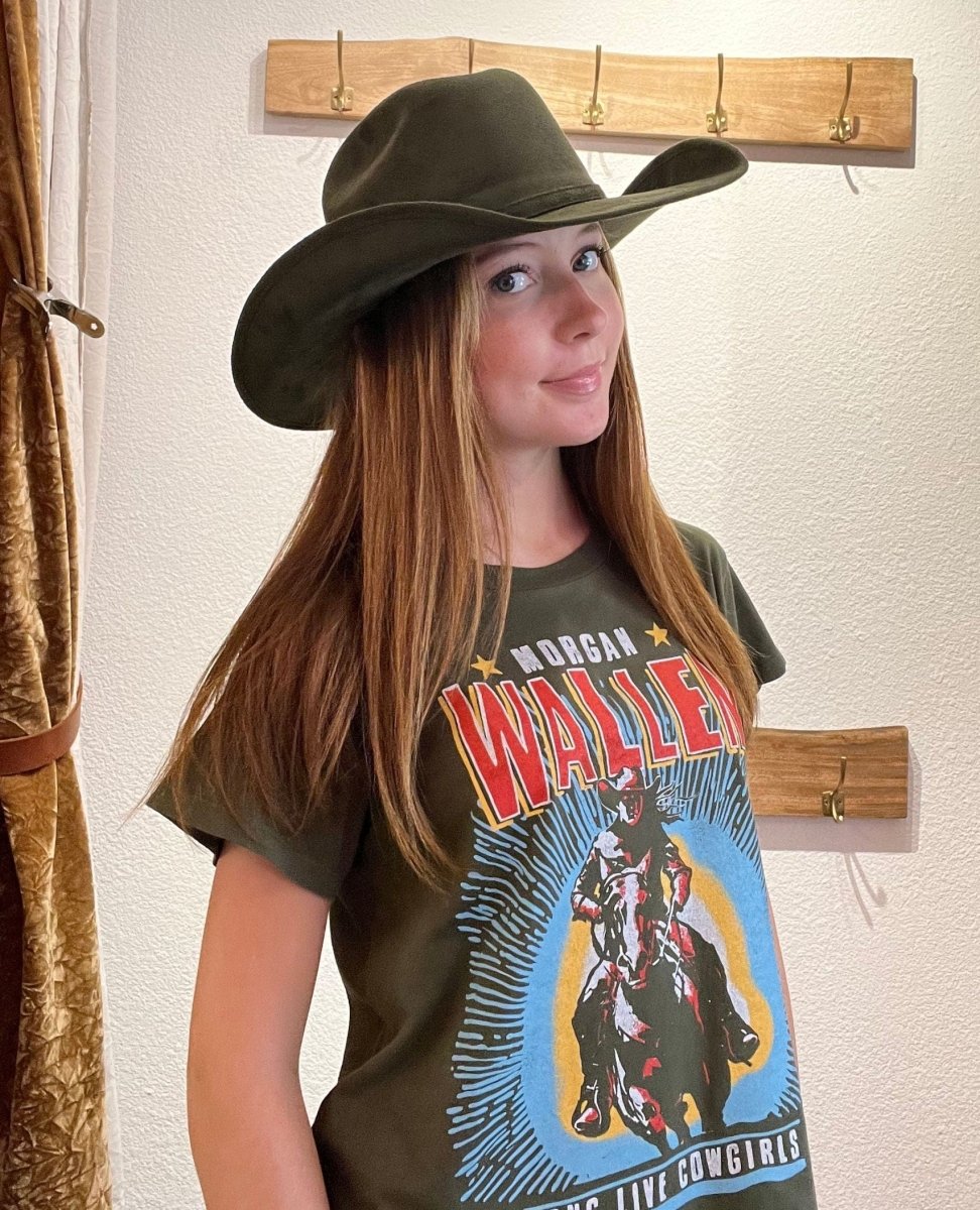 The Cowboy Fedora Olive Green - PINK ARROWS