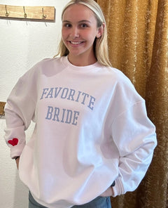 The Favorite Bride Sweatshirt White - PINK ARROWS