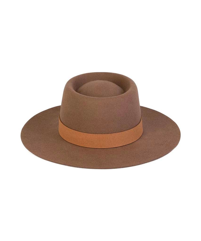 The Mirage Boater Coffee Brown - PINK ARROWS
