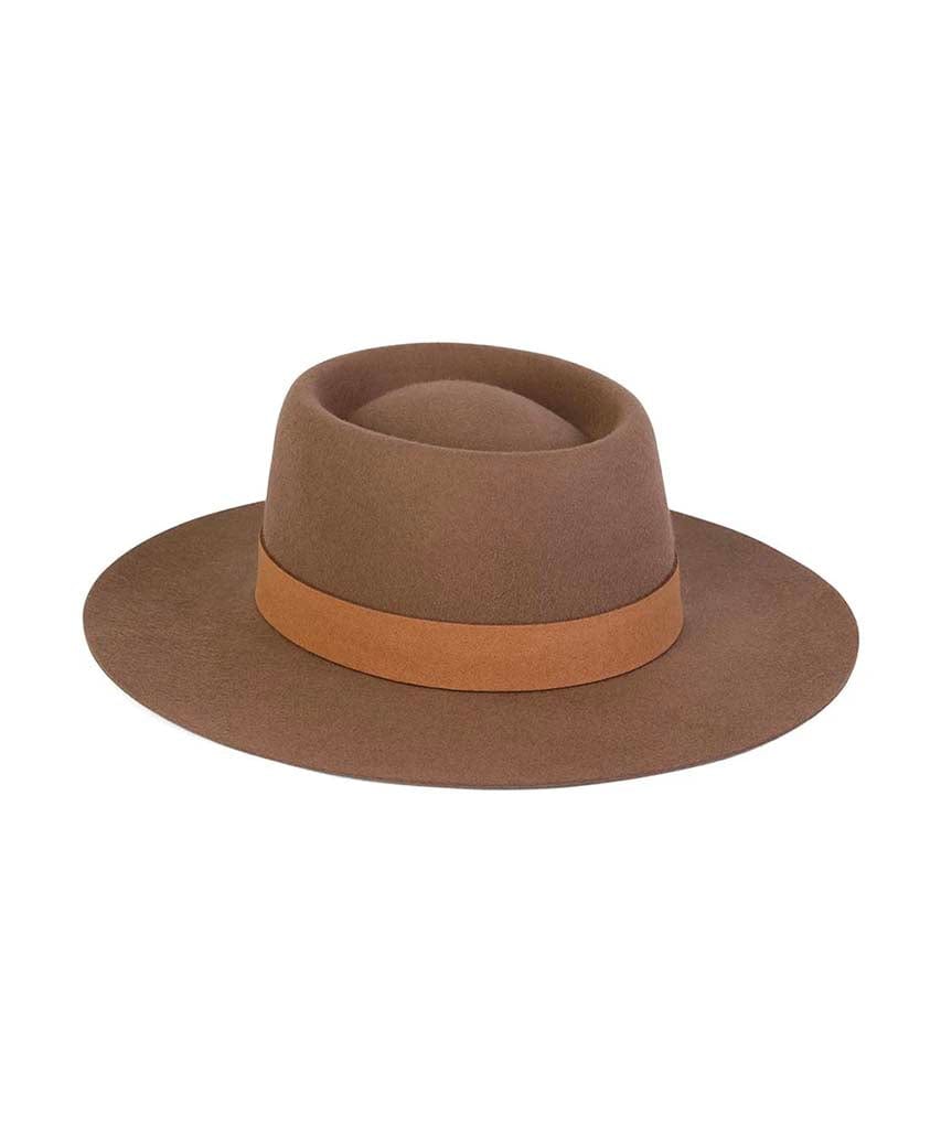 The Mirage Boater Coffee Brown - PINK ARROWS