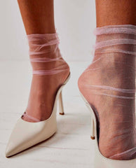 The Moment Sheer Socks Pink - PINK ARROWS
