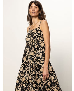 Tiered Picot Dress Bandana Print - PINK ARROWS