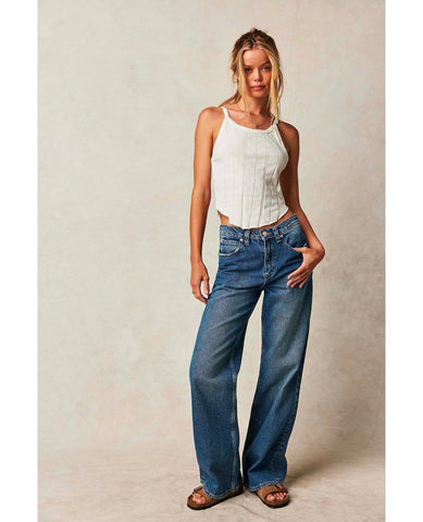 Tinsley Baggy Jean Hazey Blue - PINK ARROWS