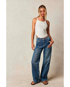 Tinsley Baggy Jean Hazey Blue - PINK ARROWS