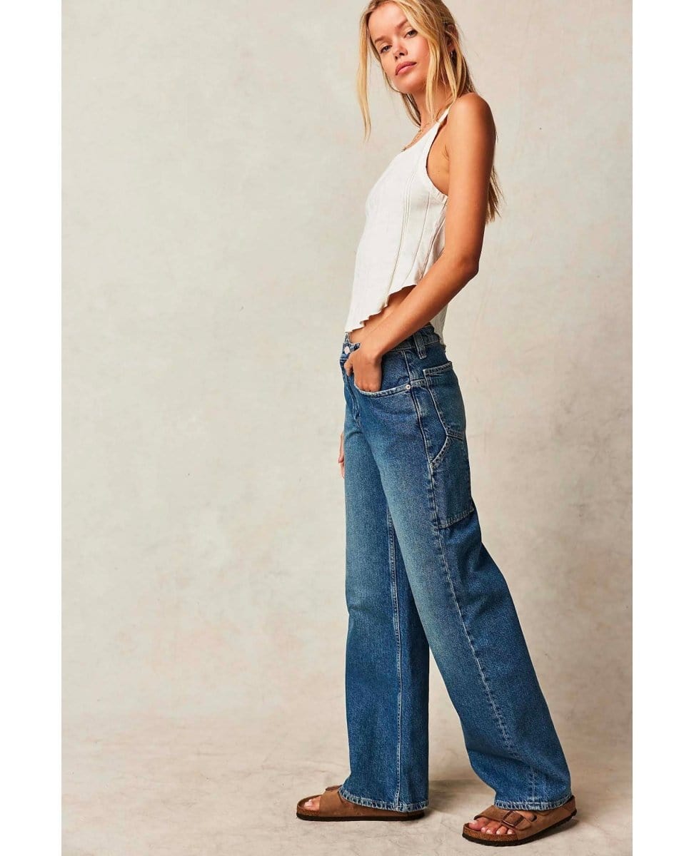 Tinsley Baggy Jean Hazey Blue - PINK ARROWS