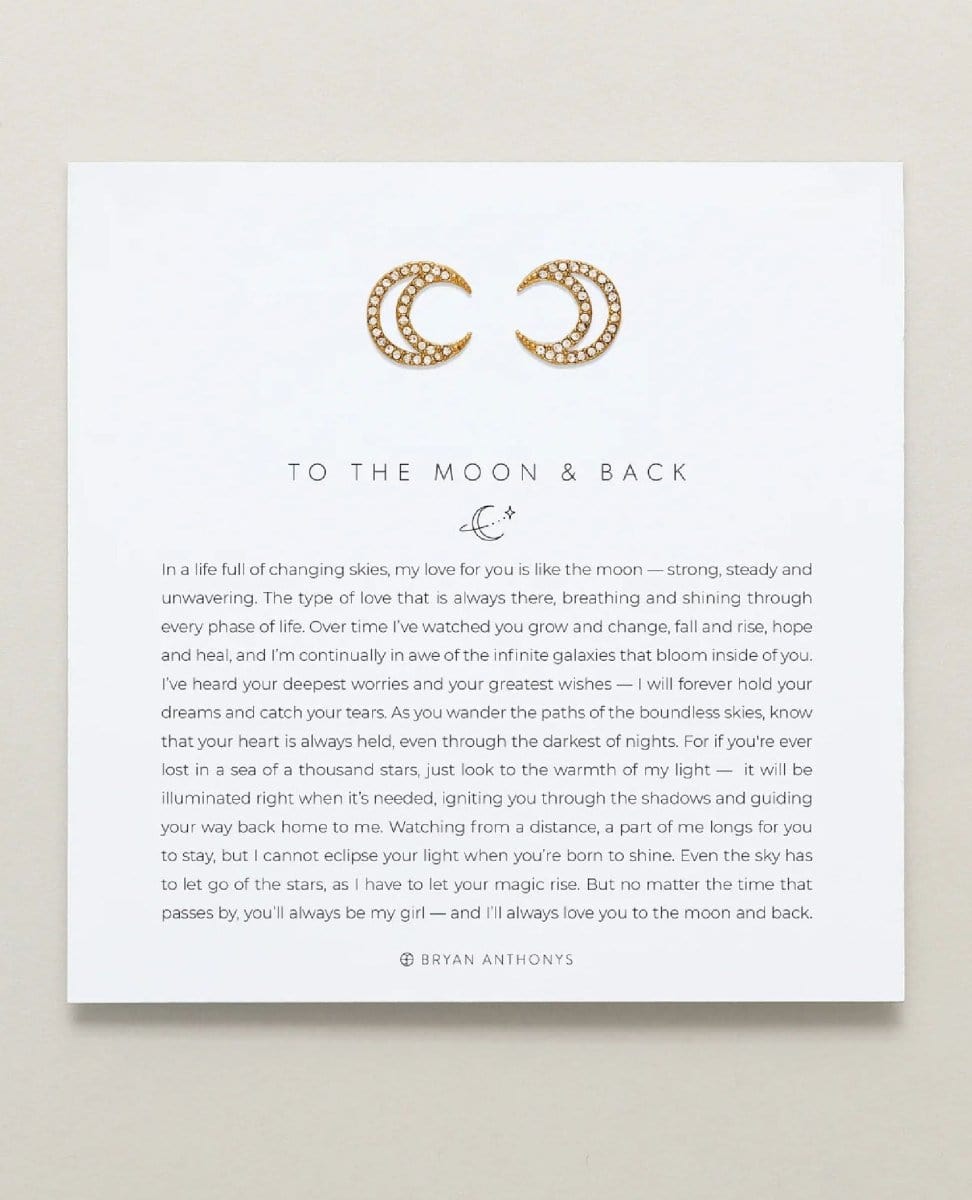 To The Moon And Back Stud Earrings 14k gold - PINK ARROWS