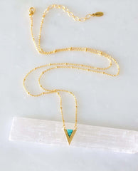 Turquoise Triangle Necklace - PINK ARROWS