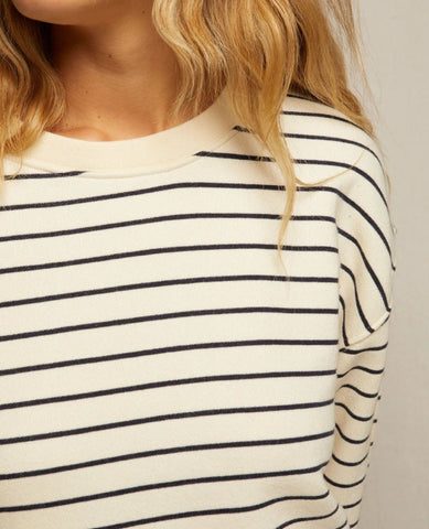 Tyler Sweatshirt Navy Stripe - PINK ARROWS