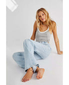 Vintage Free People Flare Light Indigo - PINK ARROWS