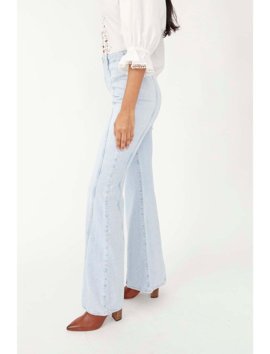Vintage Free People Flare Light Indigo - PINK ARROWS