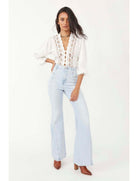 Vintage Free People Flare Light Indigo - PINK ARROWS