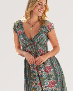 Vivienne Jumpsuit Teal Combo - PINK ARROWS