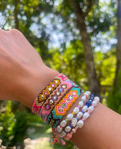 Wayuu Skinny Bracelet Barbie Pink - PINK ARROWS