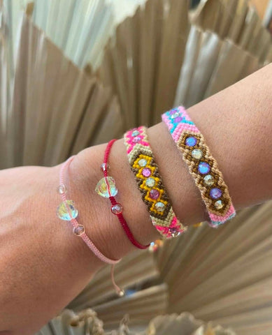 Wayuu Skinny Bracelet Barbie Pink - PINK ARROWS