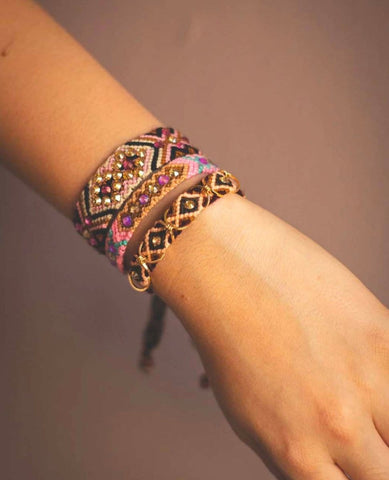 Wayuu Skinny Bracelet Barbie Pink - PINK ARROWS
