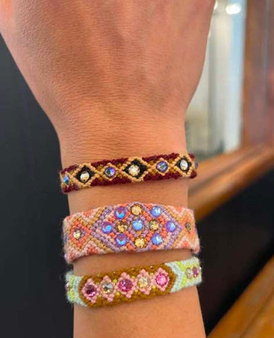 Wayuu Skinny Bracelet Brown - PINK ARROWS