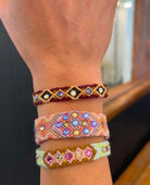 Wayuu Skinny Bracelet Brown - PINK ARROWS