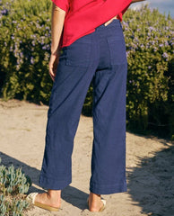 Wexford Trouser Summer Navy Linen - PINK ARROWS