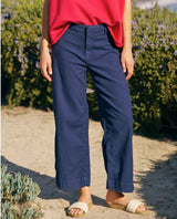 Wexford Trouser Summer Navy Linen - PINK ARROWS