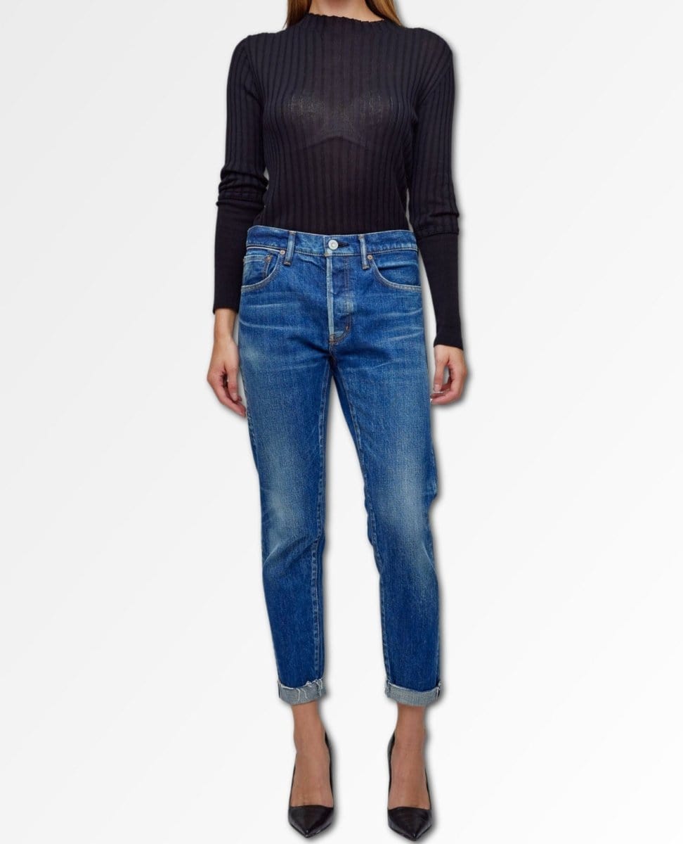 Wilbur Mid - rise Tapered Vintage Blue Jeans - PINK ARROWS